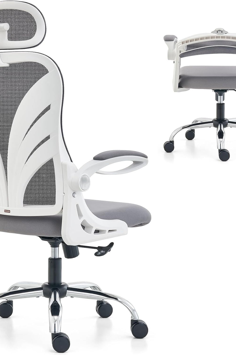Katlanabilir Sırtlıklı Ergonomik Ofis Koltuğu, 2D Baş Destekli, File Bel Desteği