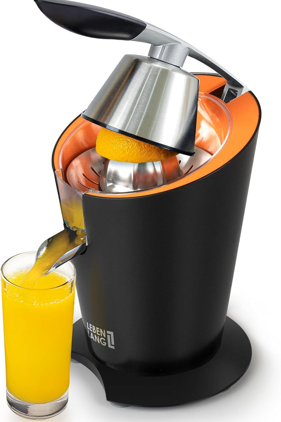 600W Elektrikli Narenciye Sıkacağı, Paslanmaz Koni, Damlatmaz Musluk, BPA İçermez