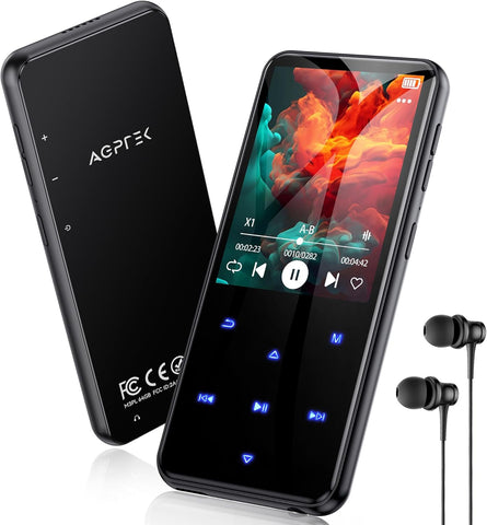 64 GB MP3 Çalar, Bluetooth 5.3, HiFi Ses, FM Radyo, 2,4 inç Ekran