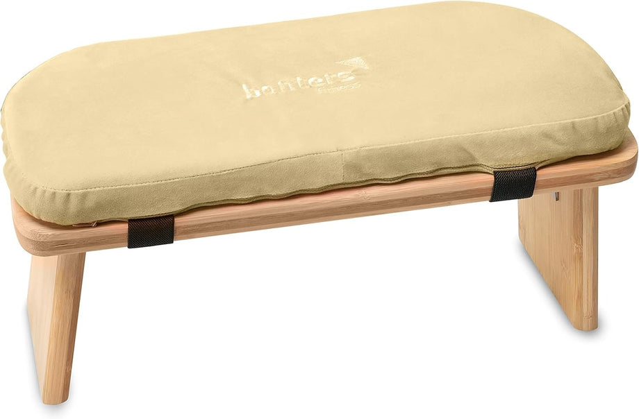 Katlanabilir Bambu Meditasyon Taburesi Minderli ve Taşınabilir Yoga Oturağı