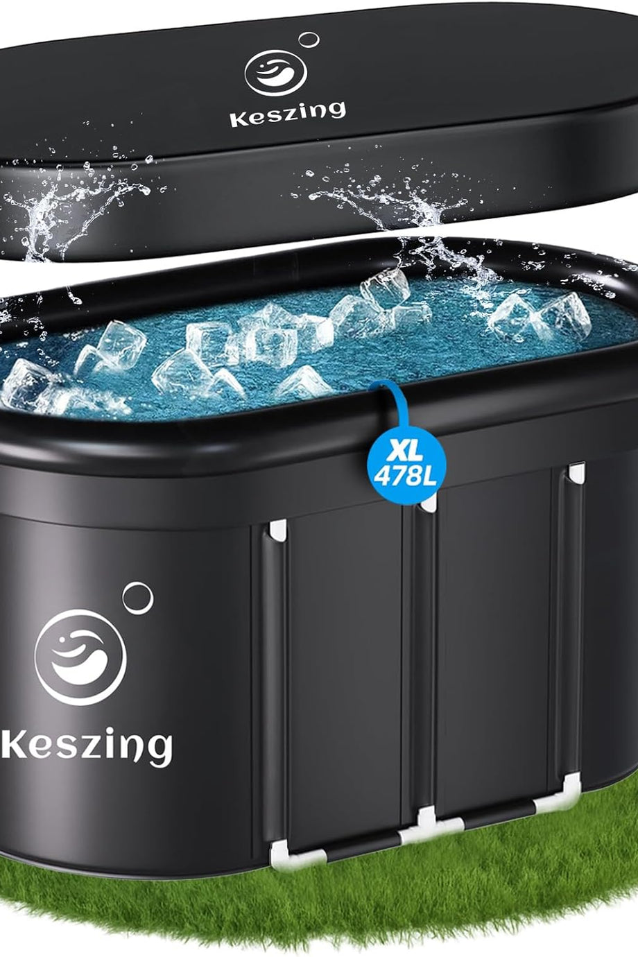 XL Oval Buz Banyosu Küveti, 118 Gal Kapasiteli Katlanabilir Soğuk Dalma Küveti