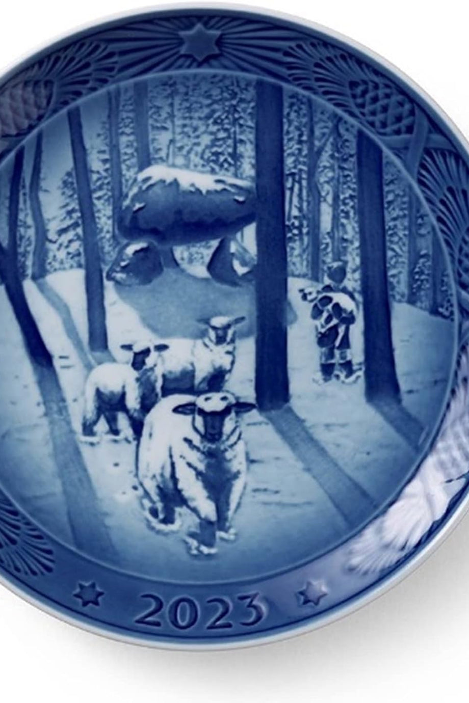 2023 Koleksiyon Noel Tabağı, “Christmas Time in the Forest” Allan Therkelsen İmzalı Mavi Porselen Tabak