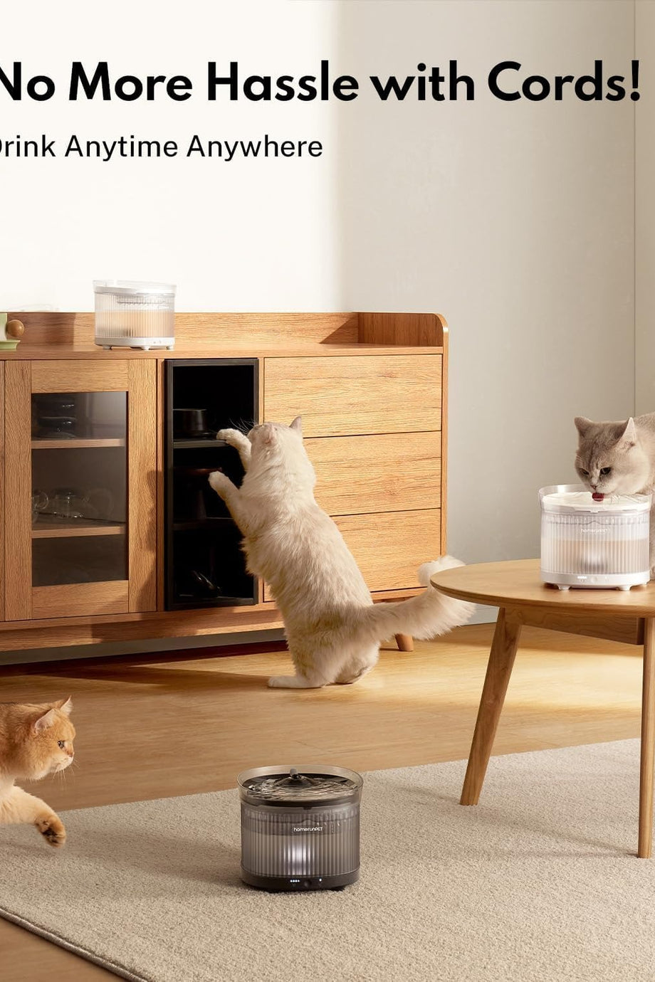 Kablosuz Şarjlı Kedi Su Pınarı, Hareket Sensörlü, 7800 mAh Batarya, Sessiz ve BPA'sız