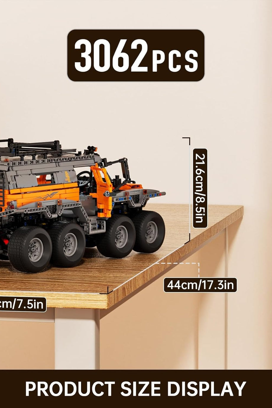 13088 RC Off-Road Araç SUV Yapı Blokları, Avtoro Shaman 8x8 3062 Parça, Motorlu Off-Road Modeli, 14+
