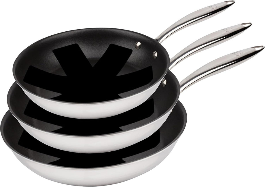 Argent 3 Çelik ve Alüminyum 3'lü Yapışmaz Tava Seti 20-24-28 cm İndüksiyon Uyumlu