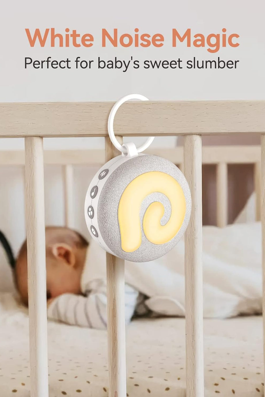 Gürültü Makinesi Bebek,21 Rahatlatıcı Ses ve Gece Lambası, USB Şarj Edilebilir