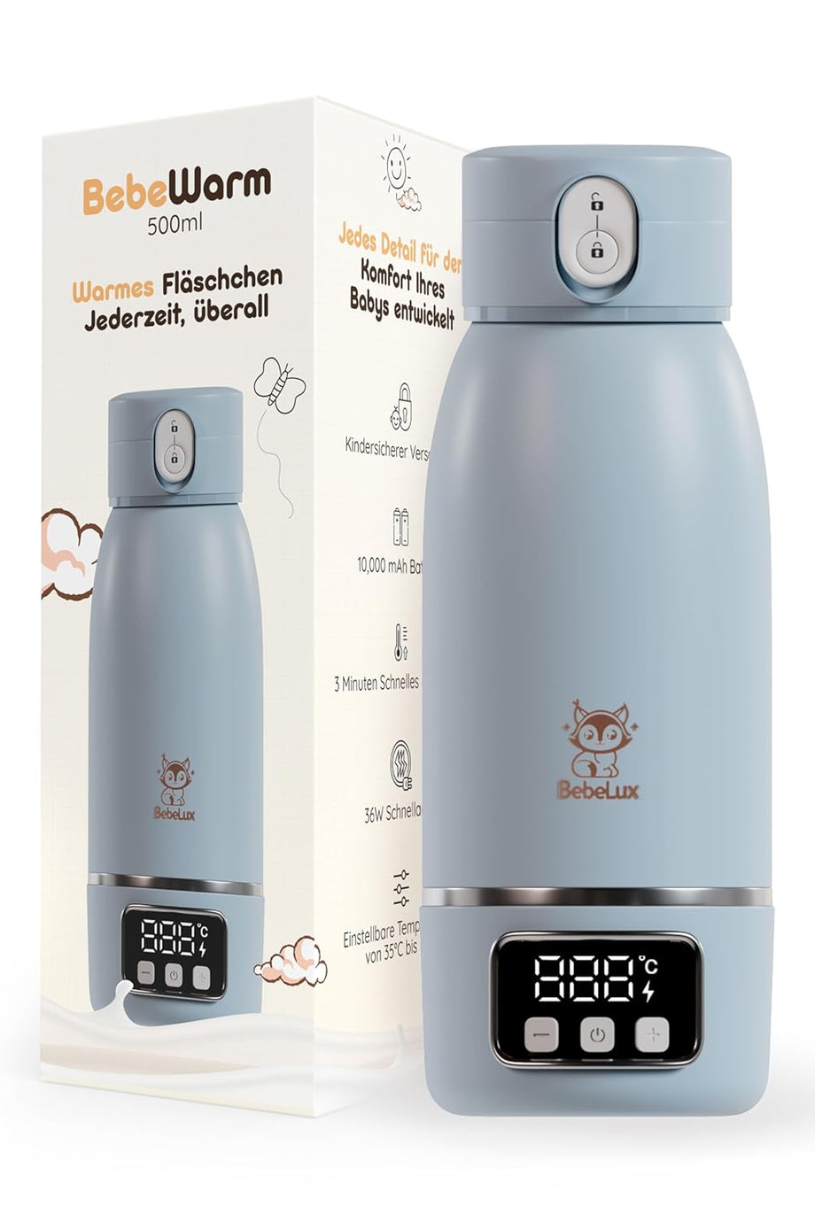 Bebek Biberon Isıtıcı, USB-C Hızlı Şarj, Sterilizasyon, BPA İçermez