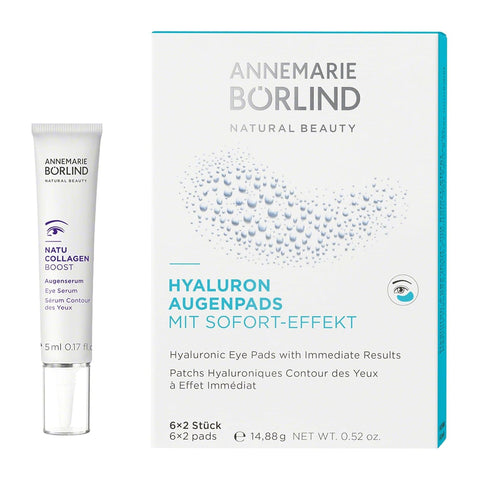 Göz Pedi ve Serum Seti, Hyaluron ve Kolajen Etkili, Vegan, 6x2 Ped + 5 ml Serum