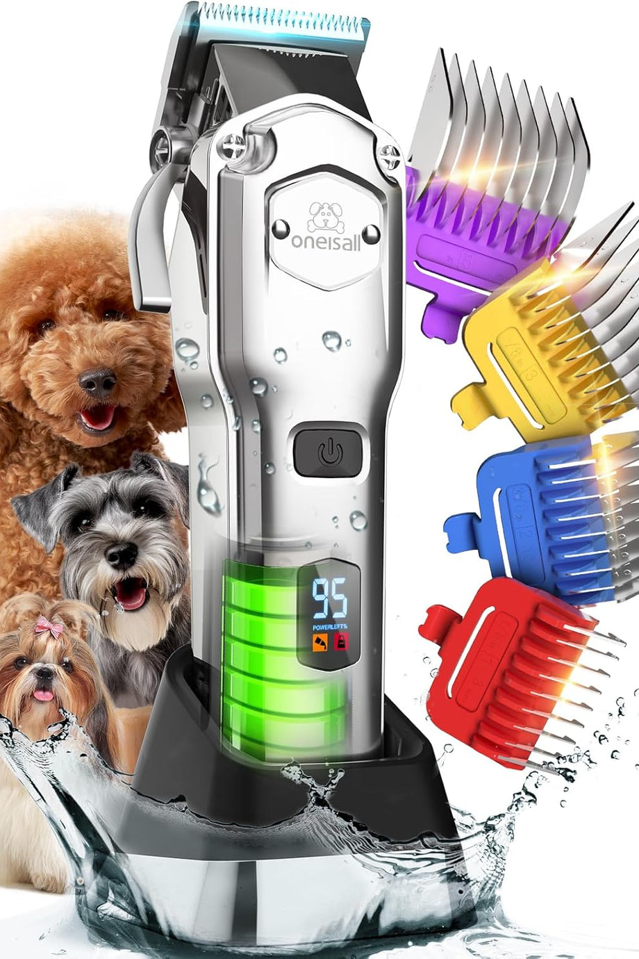 Sessiz Köpek Tıraş Makinesi Metal Kılavuz Taraklı, Kablosuz