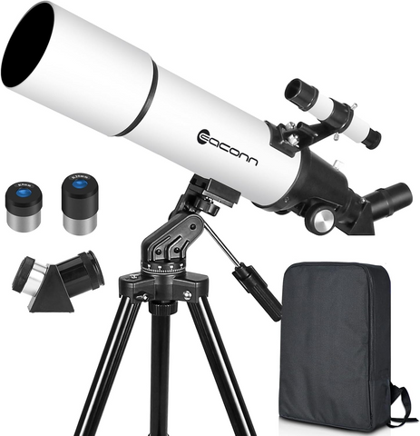 80mm Seyahat Tipi Astronomi Teleskobu, Yeni Başlayanlar ve Yetişkinler için Setli