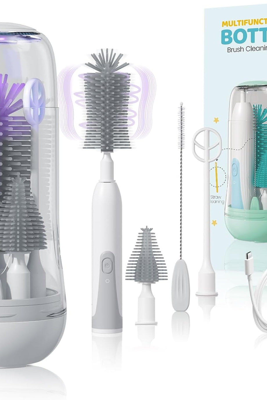 UV Sterilizasyonlu Taşınabilir Elektrikli Biberon Temizleme Seti