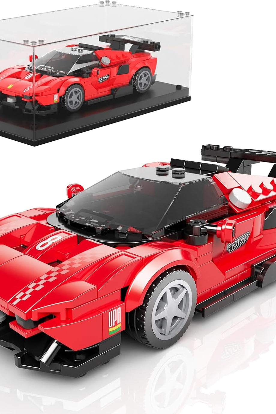 27069 Spor Araba Yapı Blokları Seti Drift Araba Modeli, 449 Parça ve Akrilik Sergi Kutusu