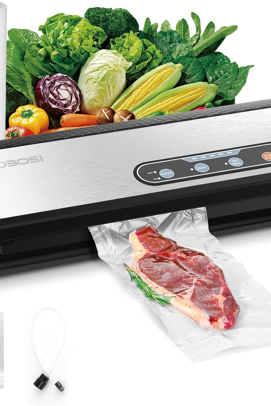 90KPa 8'i 1 Arada Vakumlu Paketleme Makinesi, Dahili Kesici ve Torba Saklama