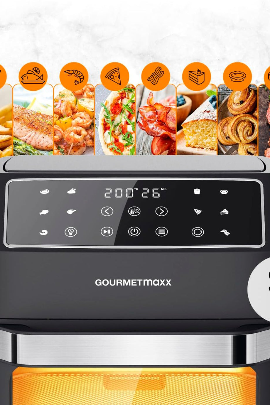 12L Airfryer, 1700W Yağsız Fritöz, 10 Programlı, Dokunmatik