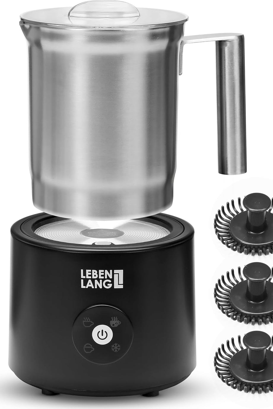 2'si 1 Arada Elektrikli Süt Köpürtücü & Kakao Makinesi, 250 ml, 4 Mod, 2 Yedek Çırpıcı