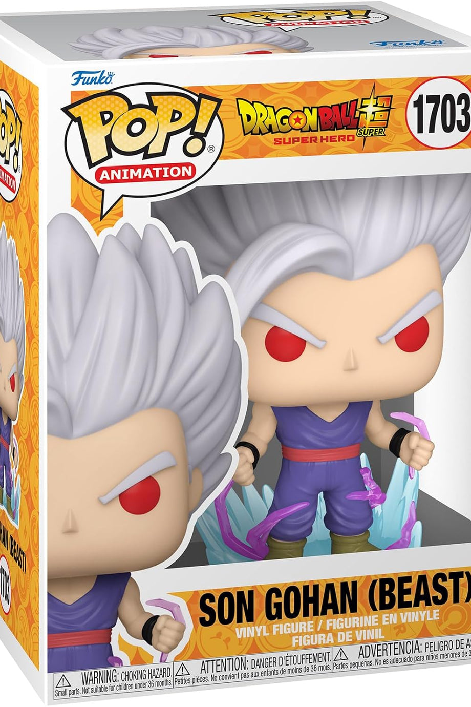 Pop! DBSSH: Gohan UI (Karanlıkta Parlayan) Dragon Ball Super Super Hero Figürü