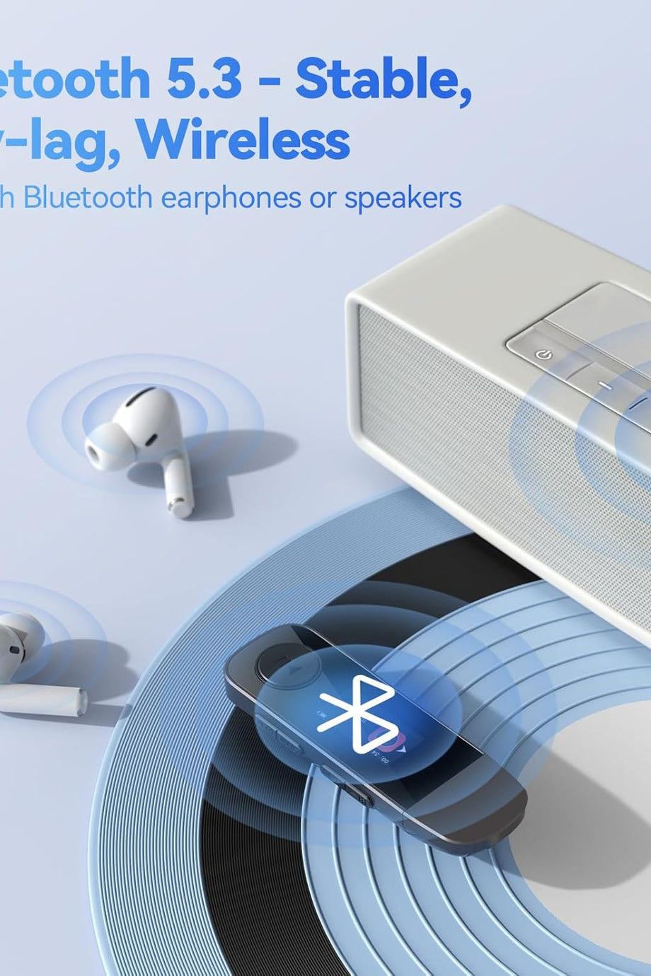 64GB Taşınabilir USB MP3 Çalar Bluetooth, Type-C Bağlantı