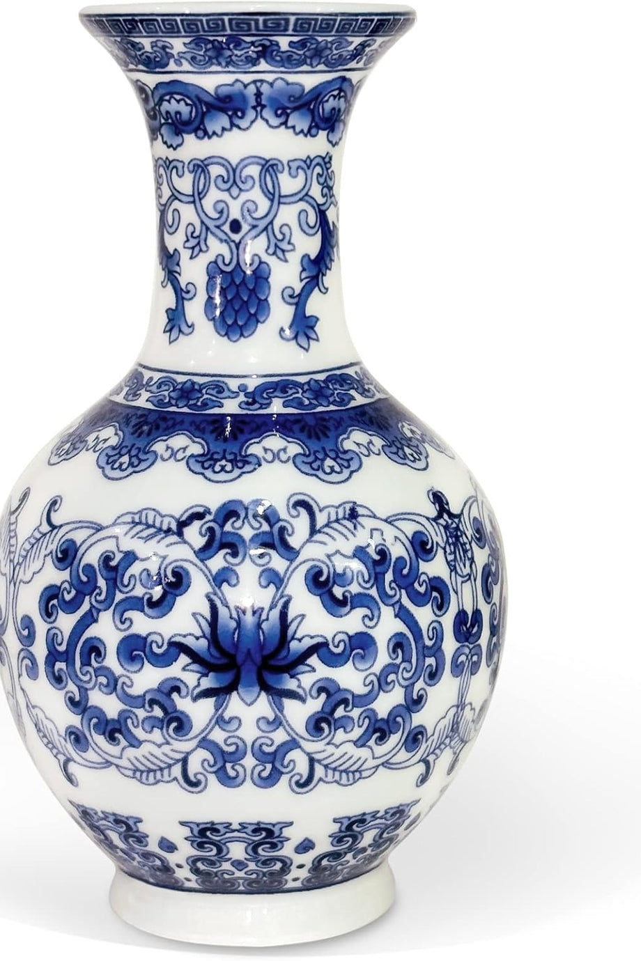 14 cm Çin Tarzı Mavi Beyaz Seramik Dekoratif Vazo Küçük Masa Vazosu