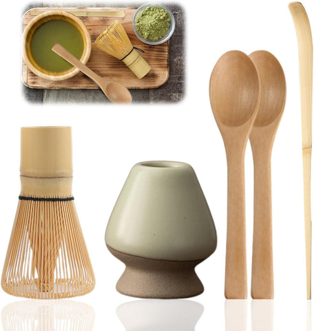 5 Parça Japon Matcha Seti Bambu Kaşık Çırpıcı Seremoni Seti Hediye için Uygun