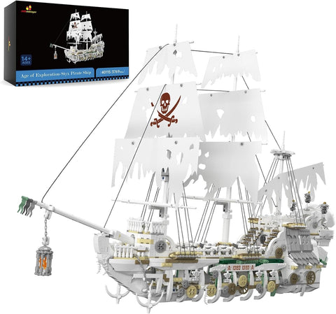 Hayalet Korsan Gemisi Model Seti, 3769 Parça, 3D Yapım Kiti, Koleksiyonluk Büyük Gemi Oyuncağı