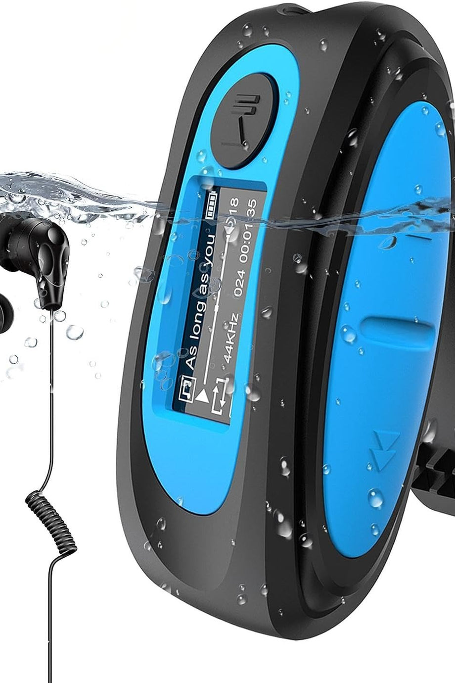 64GB Klipsli MP3 Çalar, Su Geçirmez, FM Radyo Destekli, Spor ve Outdoor Kullanım