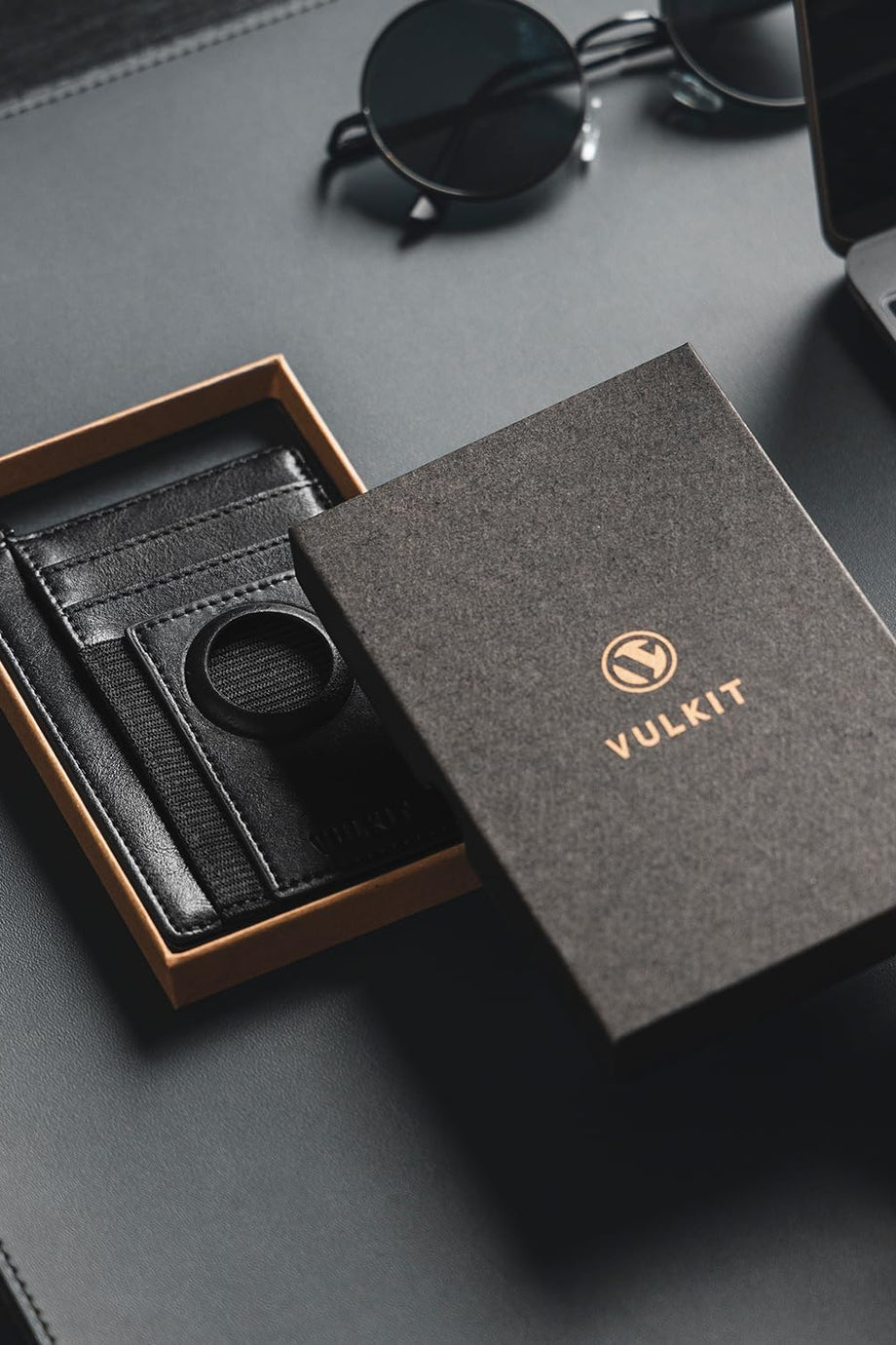 AirTag Tutuculu İnce Cüzdan, RFID Korumalı Minimalist Deri Kartlık