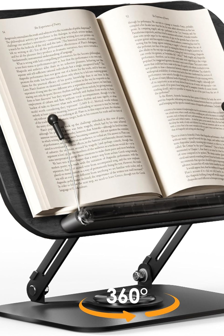 Kitap Standı Okuma İçin, 360° Dönebilir, Katlanabilir Ahşap Kitap Tutucu