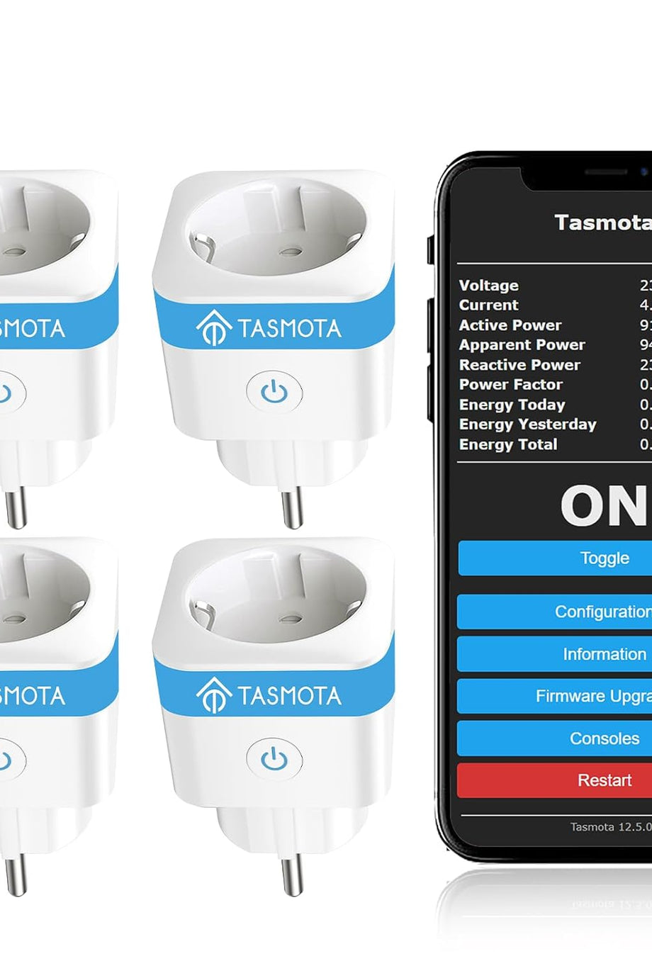 Tasmota Akıllı Priz, 16A, Elektrik Sayaçlı, MQTT ve Alexa Uyumlu