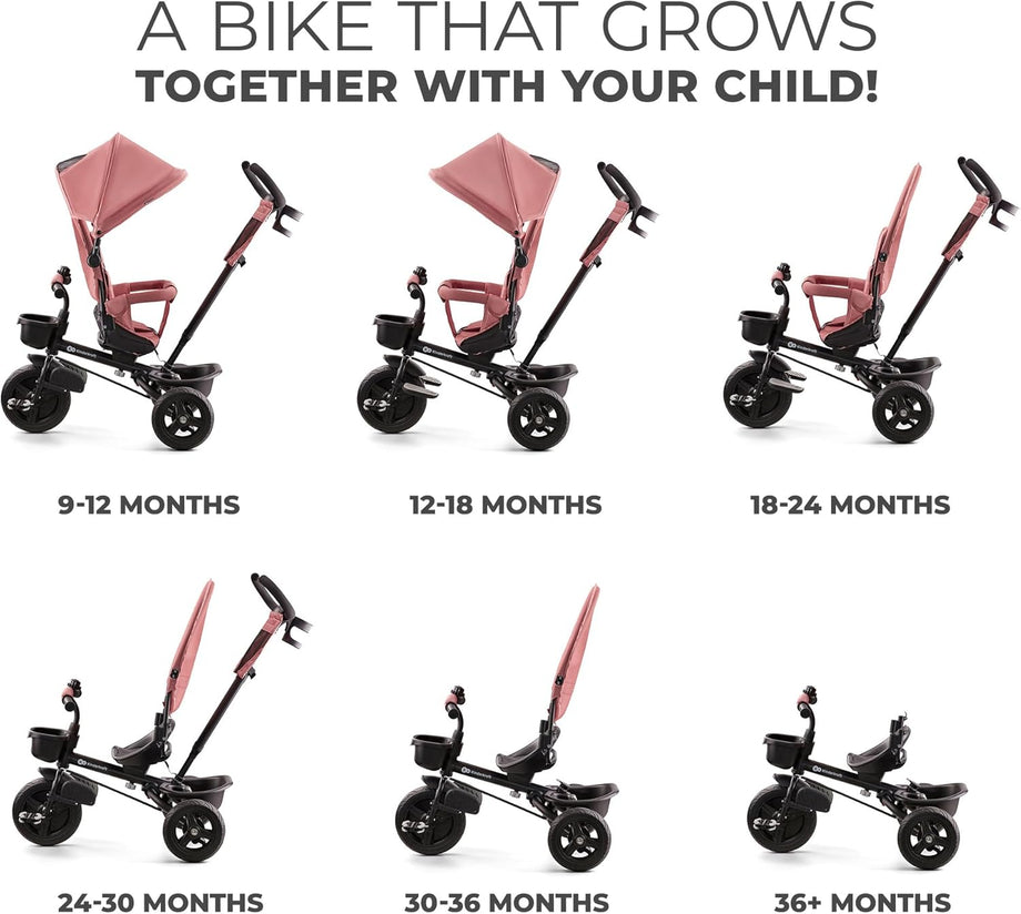 Çocuk Üç Tekerlekli Bisiklet, Katlanabilir, Döner Koltuk, Güneş KorumalıKatlanabilir Tente