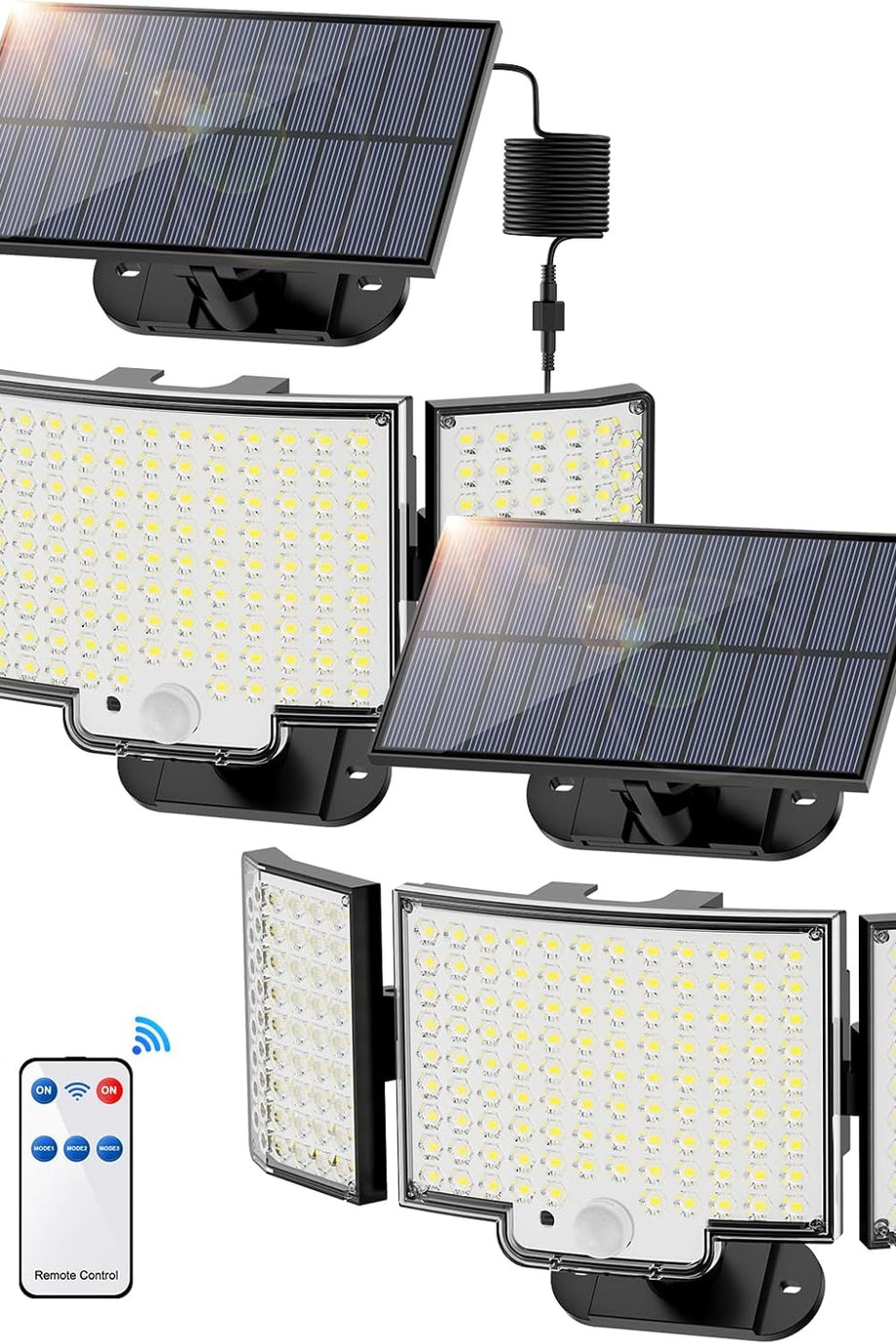 212 LED Solar Dış Mekan Işıkları, Hareket Sensörlü, IP65 Su Geçirmez, 3 Modlu, Bahçe Aydınlatması