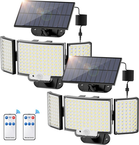 212 LED Solar Dış Mekan Işıkları, Hareket Sensörlü, IP65 Su Geçirmez, 3 Modlu, Bahçe Aydınlatması