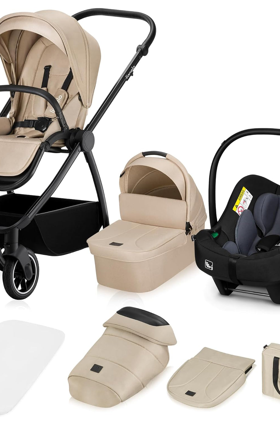 MERIL 3’ü 1 Arada Bebek Arabası, 0-48 Ay, 22 kg’a Kadar, 360° Dönebilen Tekerlek