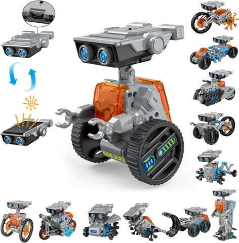 Güneş Enerjili Robot, 12'si 1 Arada STEM Oyuncağı, 8-12 Yaş Arası Çocuklar İçin