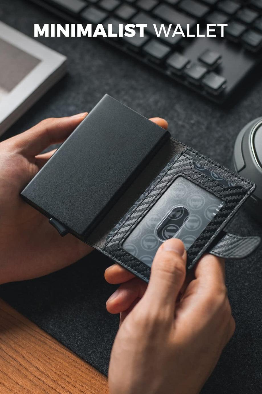 Pop-Up Deri Kartlık, RFID Korumalı, Metal Gövdeli, Minimalist Erkek Cüzdan
