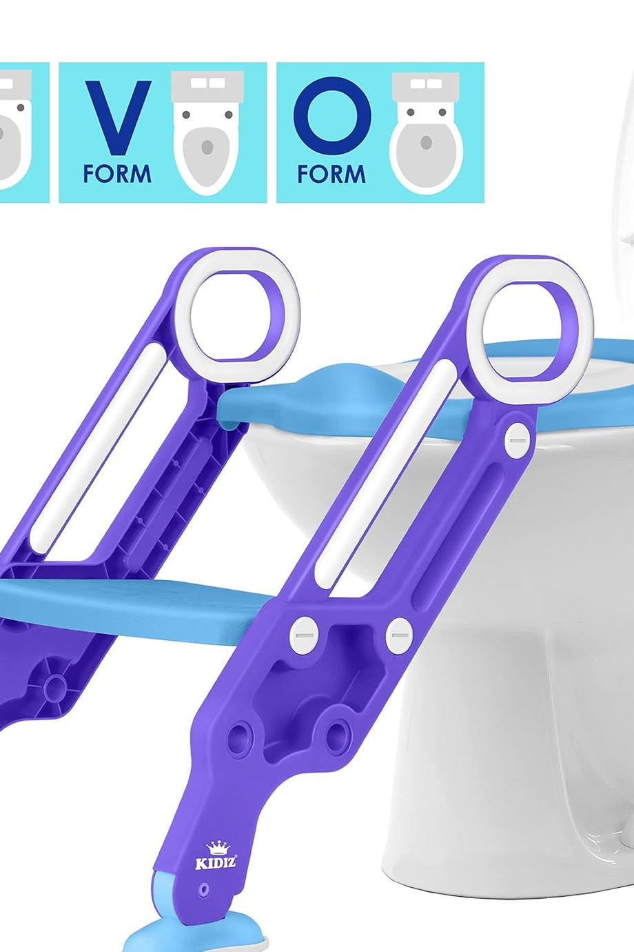Katlanabilir Klozet Adaptörü, Basamaklı ve Kolları Destekli, Yükseklik Ayarlı
