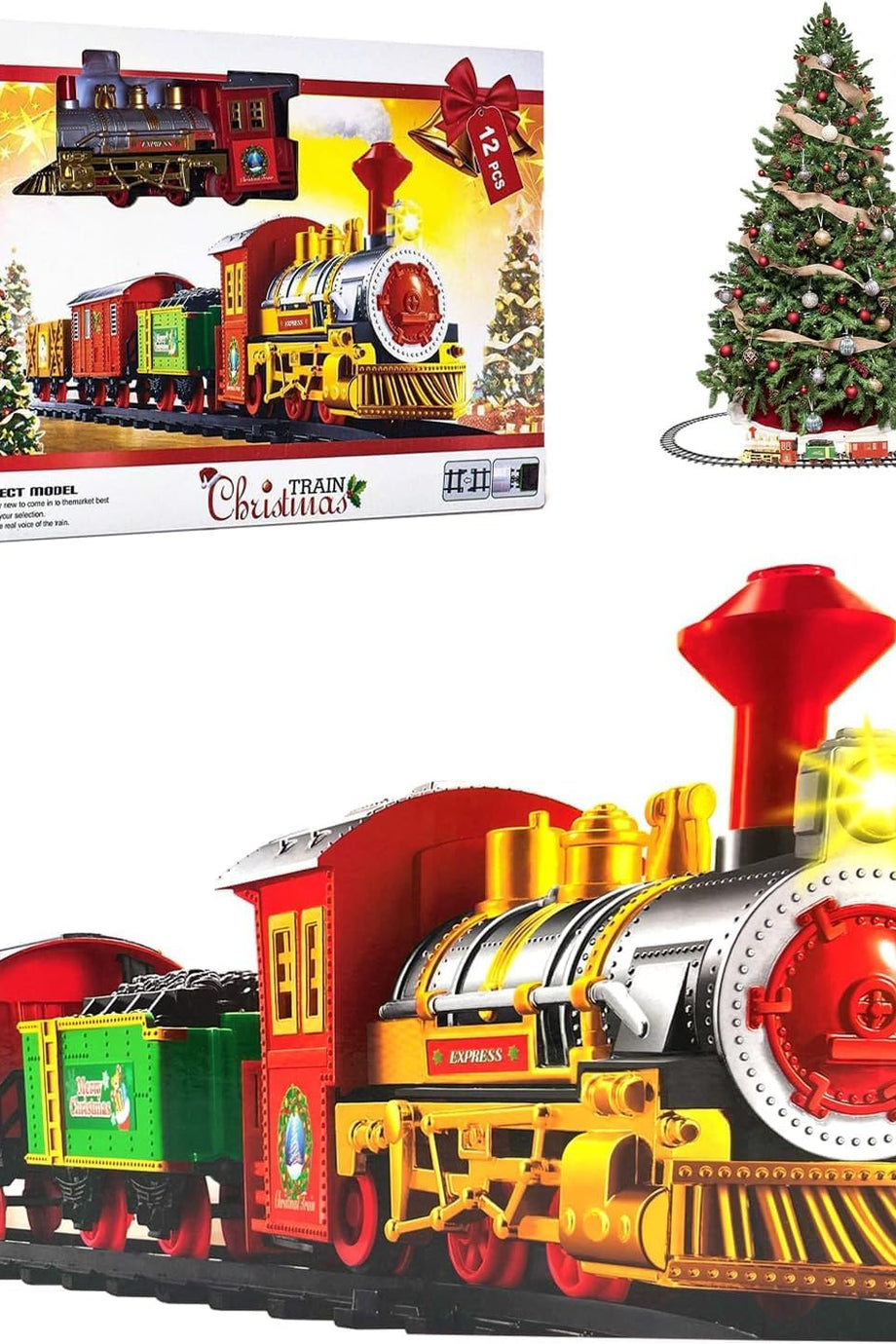 Noel Elektrikli Tren Seti, Sesli ve Işıklı Klasik Model Tren