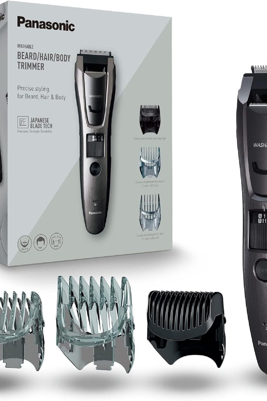 3'ü 1 Arada Saç ve Sakal Kesme Makinesi,39 Uzunluk Ayarı, 45° Paslanmaz Çelik Bıçak