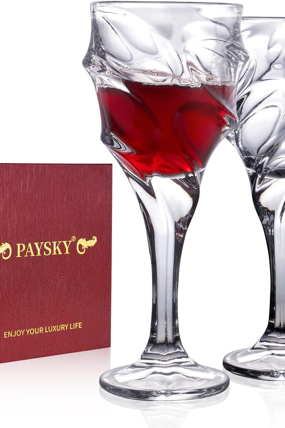 2’li Şarap Kadehi Seti, 270 ml Kristal Cam, El Tasarımı, Bulaşık Makinesinde Yıkanabilir