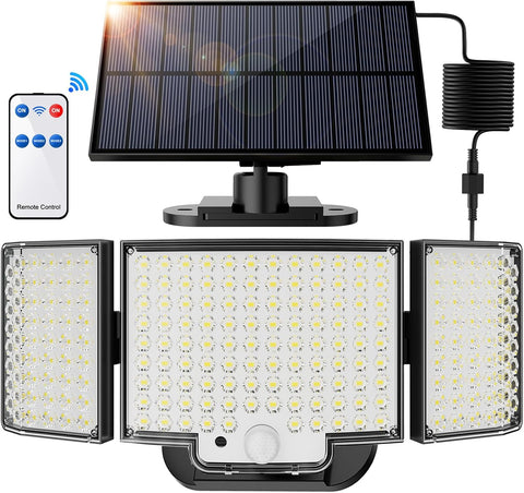 12 LED Güneş Enerjili Hareket Sensörlü Işık, IP65, 3 Modlu, 340° Aydınlatma