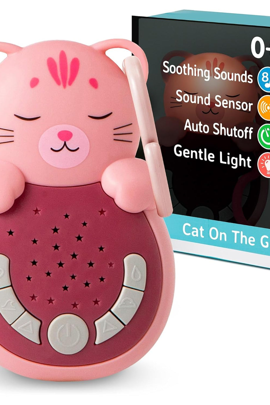 Sweet Dreamz Cat, 8 Sesli Bebek Ses Makinesi, Gece Lambası ve Akıllı Sensörlü