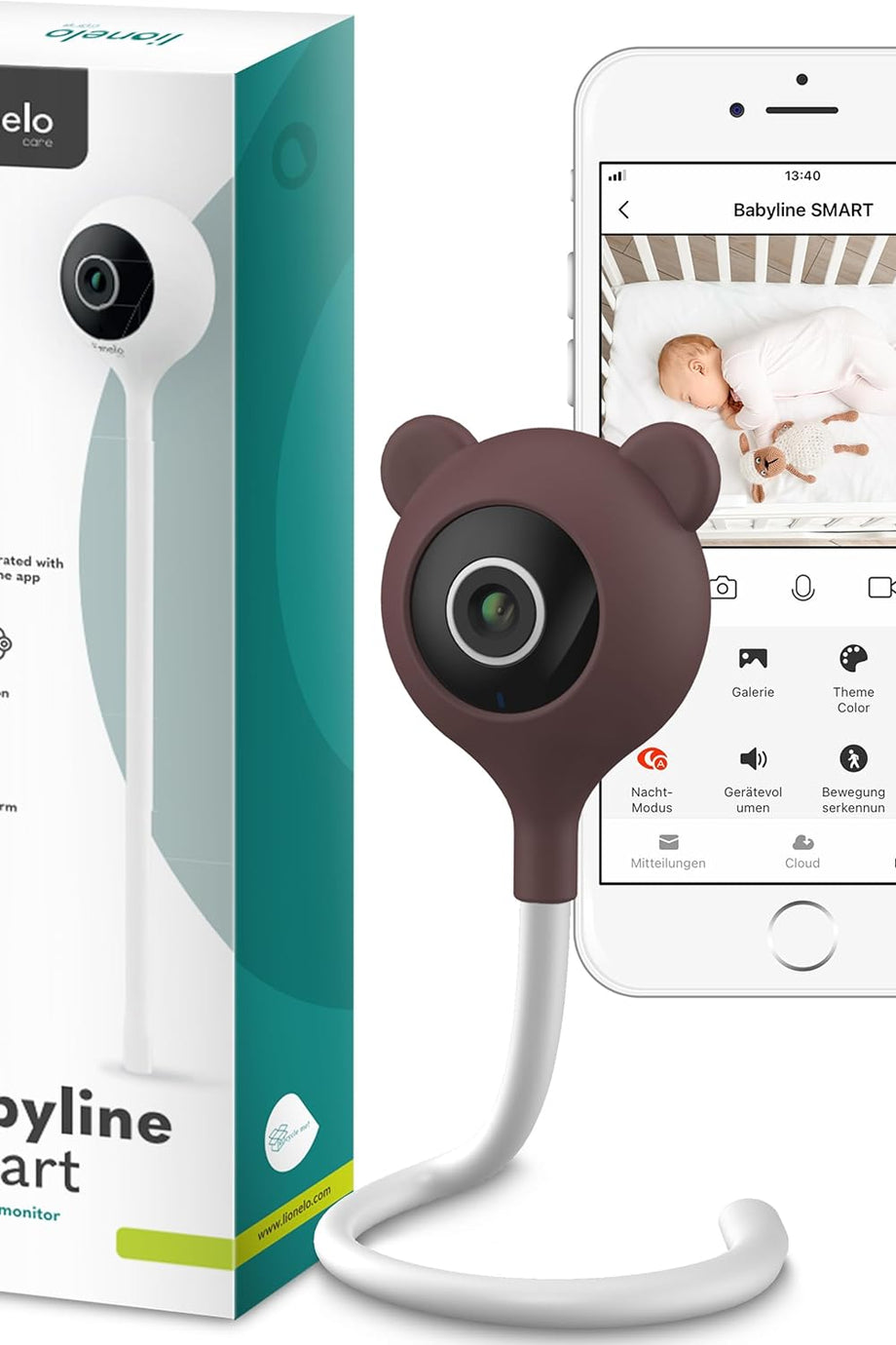 Babyline Smart Wi-Fi Bebek Kamerası, Gece Görüşlü, Hareket ve Ses Algılamalı