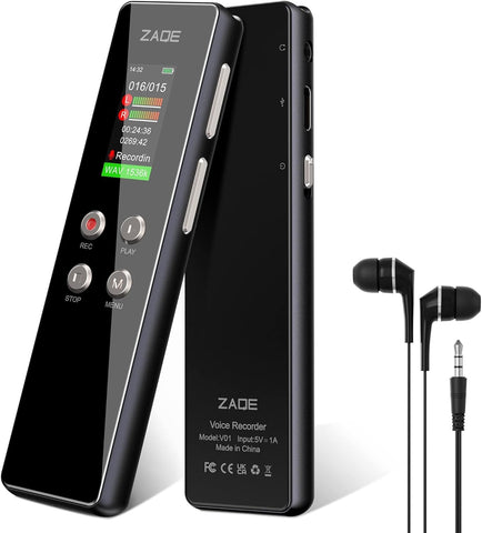 64 GB Dijital Ses Kayıt Cihazı, 1536 Kbps, A-B Tekrar, Şifreli, Sesle Kayıt, USB Şarjlı