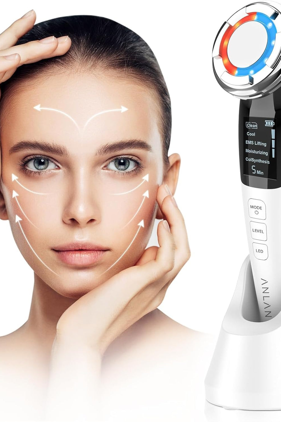 Kozmetik Ultrasonik Kırışıklık Giderici İyon, Fototerapi, Sıcak & Soğuk Cilt Bakımı