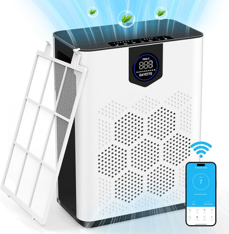 WiFi Hava Temizleyici, HEPA 14 Filtre, 300 m³/h CADR, 120 ㎡ Alan, Akıllı Kontrol, Sessiz Mod