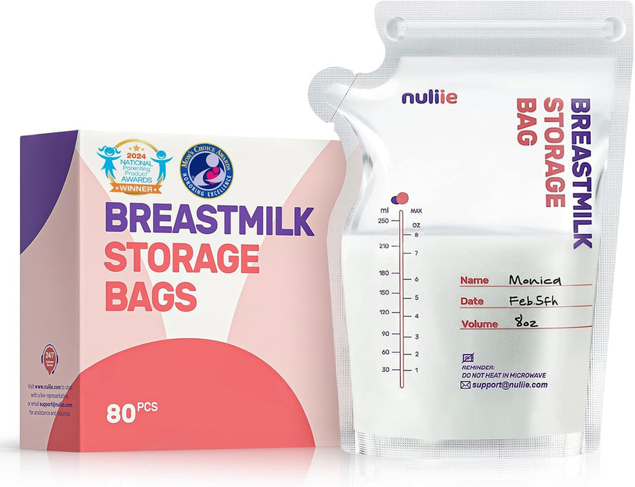 80 Adet Anne Sütü Torbası, 250 ml BPA İçermez, Dondurulabilir, Çift Fermuarlı