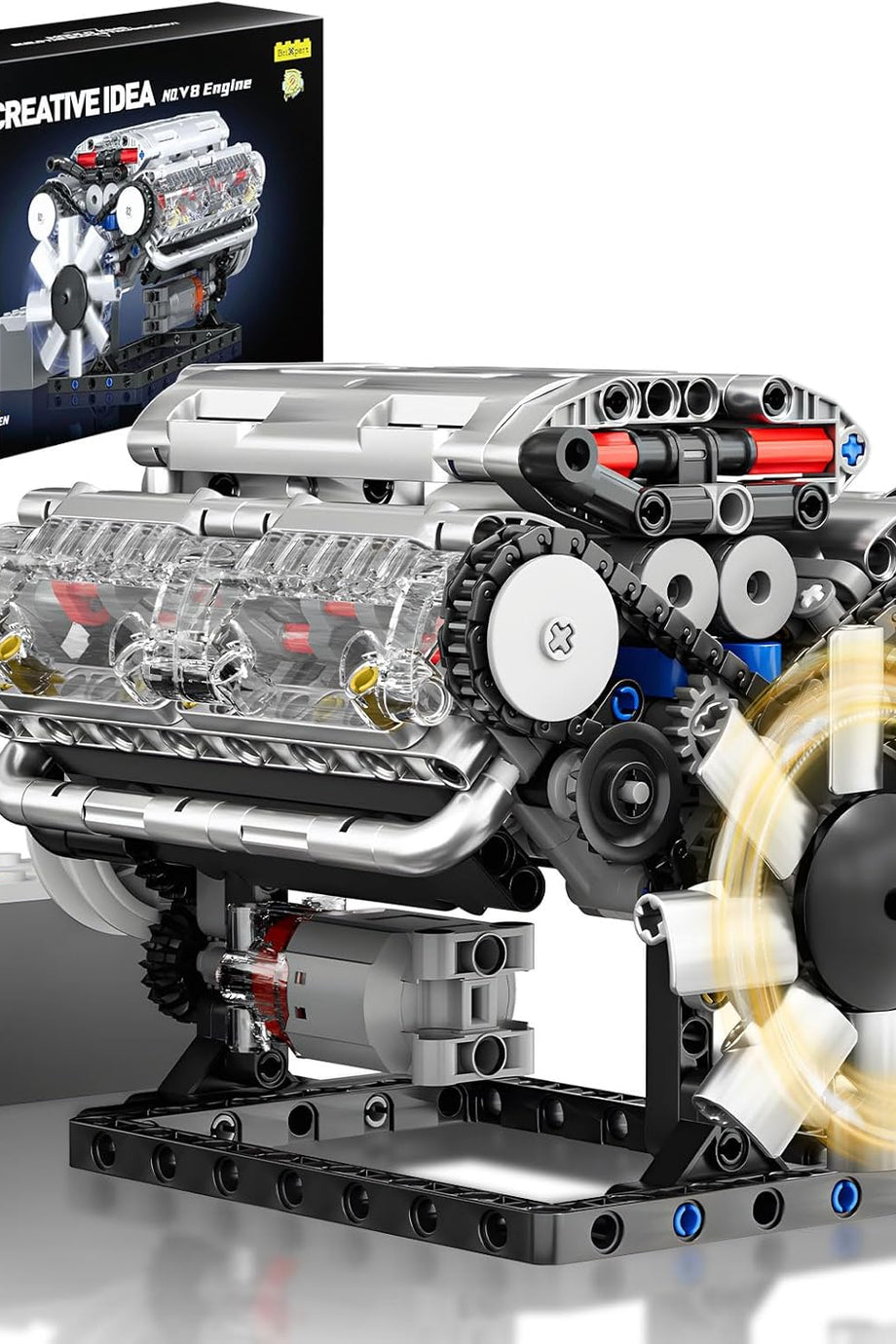 Technic V8 Motor Modeli, 535 Parça, Şeffaf Fonksiyonel Yapı Taşları Kiti