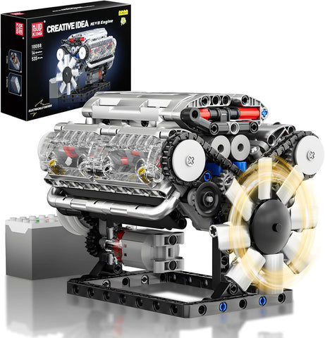 Technic V8 Motor Modeli, 535 Parça, Şeffaf Fonksiyonel Yapı Taşları Kiti