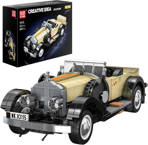 10115 Retro Vintage Spor Araba Yapım Seti, 897 Parça, Koleksiyonluk Model Araba