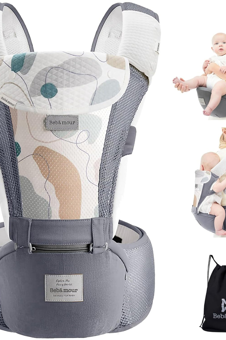 6'sı 1 Arada Ergonomik Bebek Taşıyıcı, Air Mesh, 0-36 Ay