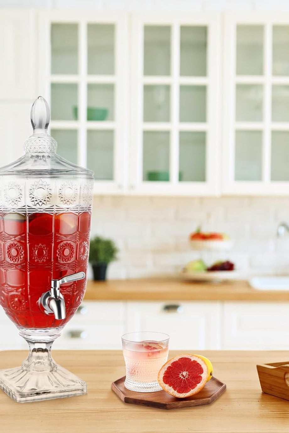 5 Litre Paslanmaz Çelik Musluklu Cam İçecek Dağıtıcısı